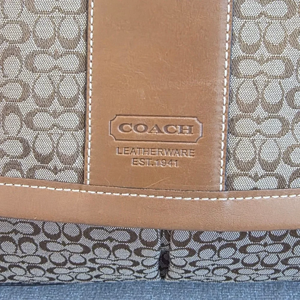 Coach Messenger Bag Womens Large Khaki Ginger Signature Jacquard 05706 Vintage